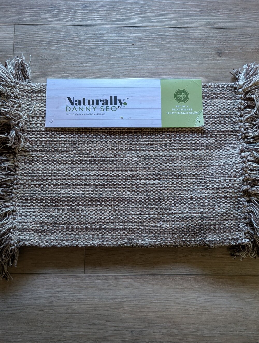 NWT Naturally by Danny Seo Woven Fringe Placemats